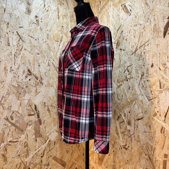 Northern Reflections Plaid Button Down Shirt Women’s Small Red Black Cotton - Picture 3 of 8